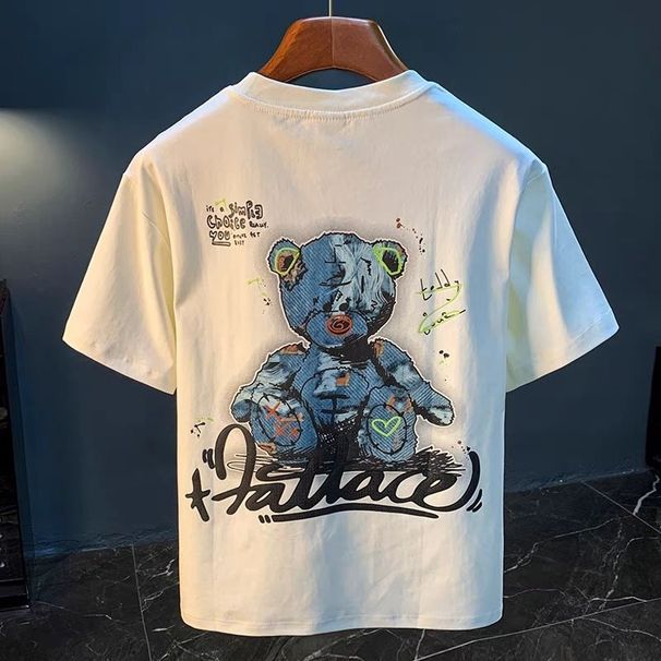 Pure Cotton Youth T-shirt With Internet Famous Print 2025 Short New Casual Summer Half Sleeved_viptrois.com