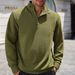 Men's Checkered Stand Collar Button-Up Sweatshirt Long Sleeve Casual Pullover Wrinkle-Free Polyester Slim Fit_viptrois.com