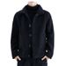 Men’s Reversible Bomber Jacket – Winter Fleece-Lined & Fur-Inspired Outerwear (Black/Khaki, Stand Collar, Zip-Up Urban Utility Style)_viptrois.com