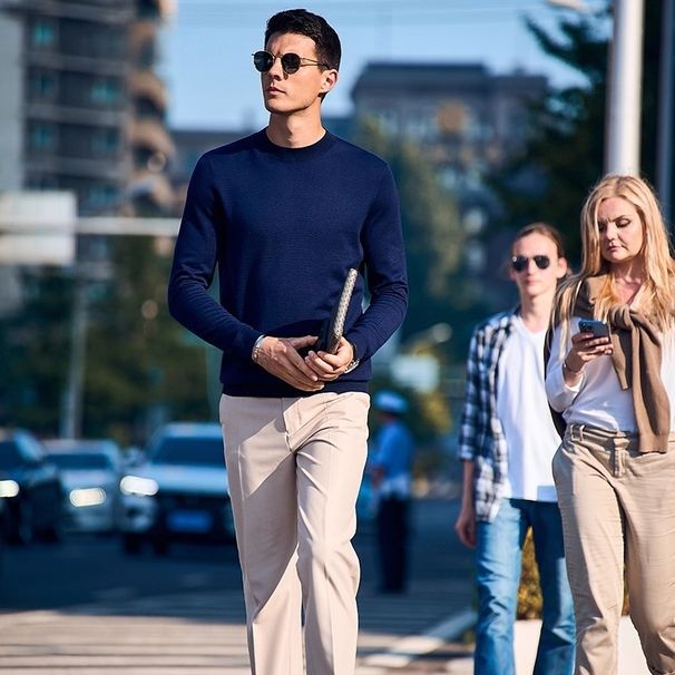 High-end Men's Hair T-piece Worsted Semi-turtleneck Sweater Men's Machine Washable Knitted Bottoming Shirt Men's Clothing_viptrois.com