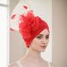 New Side Organza Feather Big Flower Baotou Watermelon Headscarf Hat_viptrois.com