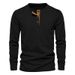 Pulse 2025 Independent Station Spring And Autumn New Men's Corduroy Casual Henry Slim Fit Solid Color Long Sleeve T-Shirt_viptrois.com