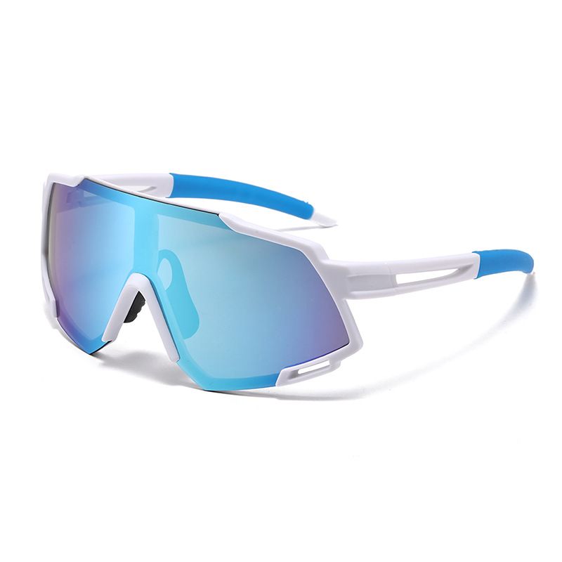 Men's Glasses Cycling Large Frame One Piece Dazzling Color Sunglasses European And American Anti Ultraviolet Cycling Sunglasses Outdoor Sports Glasses_viptrois.com