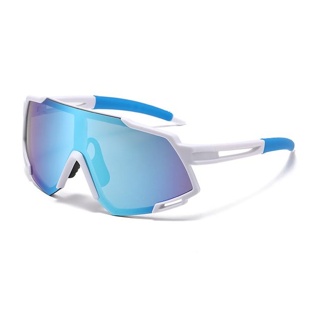 Men's Glasses Cycling Large Frame One Piece Dazzling Color Sunglasses European And American Anti Ultraviolet Cycling Sunglasses Outdoor Sports Glasses_viptrois.com