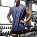 Men's Clothing Muscle Burning Fitness Sports Vest Men's Summer Leisure Running Training Loose Large Size Mesh Round Neck Sweatshirt_viptrois.com