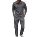 Men's Autumn And Winter Long Sleeved Trousers Suit Daily Casual Outing Jacquard Lapel Two Piece Suit_viptrois.com