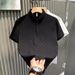 Casual Polo Shirt Men's Summer Simple And Versatile Ice Silk Breathable Slim Lapel Short Sleeved T Shirt_viptrois.com