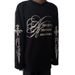 Y2k Gothic Punk Letter Print Waffle Knit Long Sleeve T-Shirt, Men's Streetwear Dark Aesthetic Tops Versatile Dark Aesthetic_viptrois.com