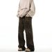 New American High Street Retro Leopard Print Jeans Men's And Women's Trendy Brand Loose Straight Vintage Casual Wide-leg Pants_viptrois.com