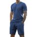 Men's Clothing Sleeved Sports Casual Striped Round Neck Fitness Suit Men's T Shirt_viptrois.com