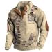 Pure Cross-Border Foreign Trade Men's Sweatshirt Shirt 3D Digital Print Christmas Series Henley Collar Long Sleeve Men Custom_viptrois.com