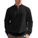 25 Cross-border Autumn And Winter American Heavy-duty Small Square Simple Casual Men's Loose Stand-up Collar Half-zipper Bottoming Shirt Sweater_viptrois.com