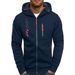Men's Zip-Up Hoodie – Slim Fit Pullover With Side Pockets, Lightweight Poly-Cotton Blend For Gym & Casual Wear (White, Gray, Black, Navy) – S To Xxxl_viptrois.com