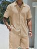 Men's Shirts 2025 Summer New Men's Solid Color Short Sleeved Shirts Casual Suits_viptrois.com