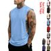 Men's Clothing Fitness Vest American Style Youth Stretch Sleeveless T-Shirt Trendy Solid Color Sports Vest For Summer_viptrois.com