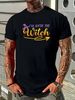 I'm With The Witch Unisex Mens Funny Halloween T-Shirt Women Soft Stylish Graphic T-Shirt For Women Casual Designer Clothes Slightly Female Casual Summer Versatile Women Top Graphic Tees Comfortable Fashion Top For Everyday Wear Streetwear_viptrois.com