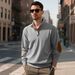 Cross-border Spring And Autumn European Size Men's Outdoor Casual Stand-up Collar Long-sleeve Corduroy Knitted Pullover_viptrois.com