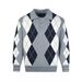 Retro Checkered Knit Sweater - Vintage-Inspired Collared Cardigan For Men & Women_viptrois.com