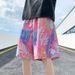 Men's Clothing Hawaiian Flower Shorts Men's Summer Sanya Beach Pants Couple Quick Drying Big Pants Trendy Brand Large Size Five Point Ice Silk Pants_viptrois.com
