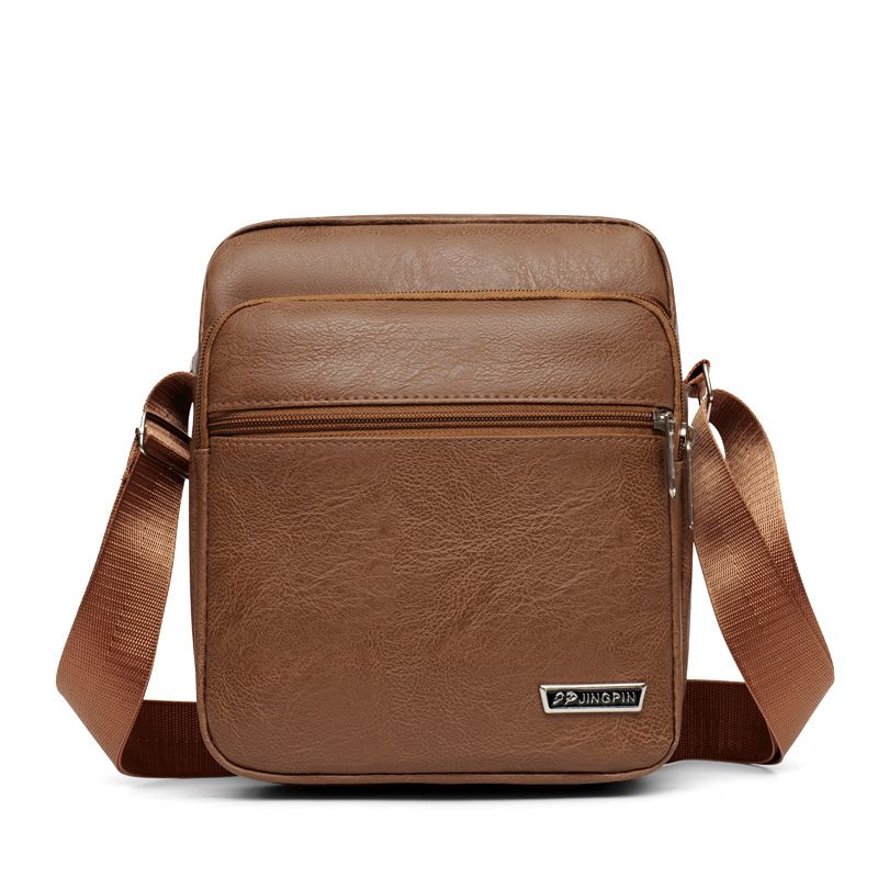 Men's PU Leather Korean Style New Shoulder Bag Business Casual Large Capacity Messenger Bag Men's Single Backpack Stall_viptrois.com