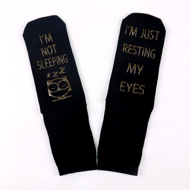 Cotton mid-tube socks sole letter non-slip glue socks leisure sports creative funny socks_viptrois.com