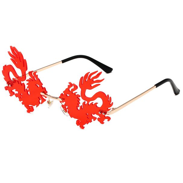 DRAGON PHOENIX - Chinese-Inspired Frameless Sunglasses (Cultural Fashion Shades, Dance Party Fun, Hot Seller)_viptrois.com