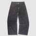 Men's Hip Hop Denim Jeans - Loose Fit Straight Leg Pants With Unique Print For Casual Streetwear (Black, S/M/L/Xl)_viptrois.com