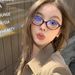 Men's Sunglasses Glasses Frame Nerd Myopia Oval Flat Glasses Small Frame Retro Korean Style Plain Glasses Frame_viptrois.com