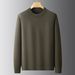 2025 Autumn New Men's Warm Plus Size Sweater Knitted Solid Color Long Sleeve Knitwear Base Sweatshirt_viptrois.com
