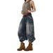 Men's Clothing Multi Pocket Workwear Denim Shorts Pleated Design Cropped Loose Drape Pants_viptrois.com