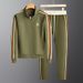 Men's Clothing Men's Autumn New Style Stand Collar Casual Sports Suit Trendy Fashion Sportswear Long Sleeve Straight Pants Two Piece Suit_viptrois.com