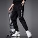 Men's European Black Casual Pants 2024 Slim Fit Fashion Brand Letter Print Sweatpants Trousers Overalls for Men_viptrois.com