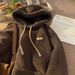 Lamb Wool Hooded Sweater Men's Winter Fleece Thickened American Jacket Autumn And Winter New Trendy Top_viptrois.com