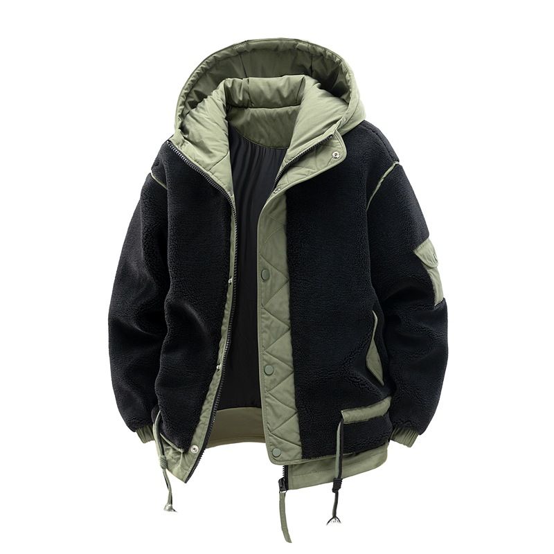 Thickened Fleece Cotton Clothes Men's High-end Loose Cotton Clothes Hooded Cotton Clothes Men_viptrois.com