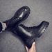 Leather Martin Boots Men's High-top Wind Mid-help Tooling Locomotive Soft Leather Velvet Men's Shoes_viptrois.com