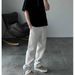 Men's Clothing Straight Ad Double Sided Solid Color Basic Zipper Slit Casual Versatile Sweatpants Easy Pants_viptrois.com