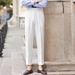 Men's Clothing Casual Italian Retro High Waist Pants Men's Casual Straight Naples British Business Paris Buckle White Long Trousers_viptrois.com