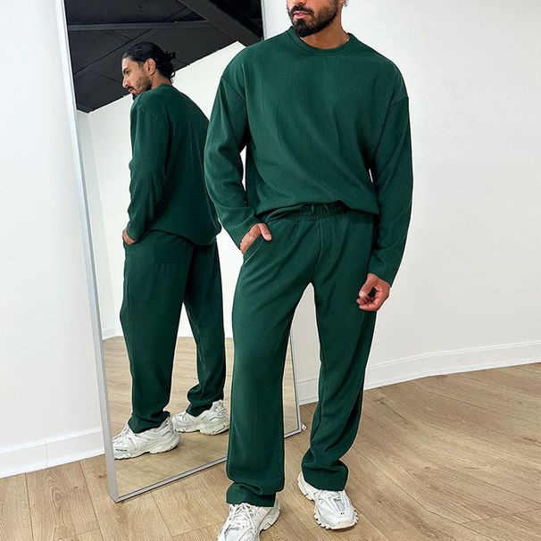Men's Casual Folding Suit Set – Lightweight & Versatile For Travel & Daily Wear (Black/White/Green, S-3XL)_viptrois.com