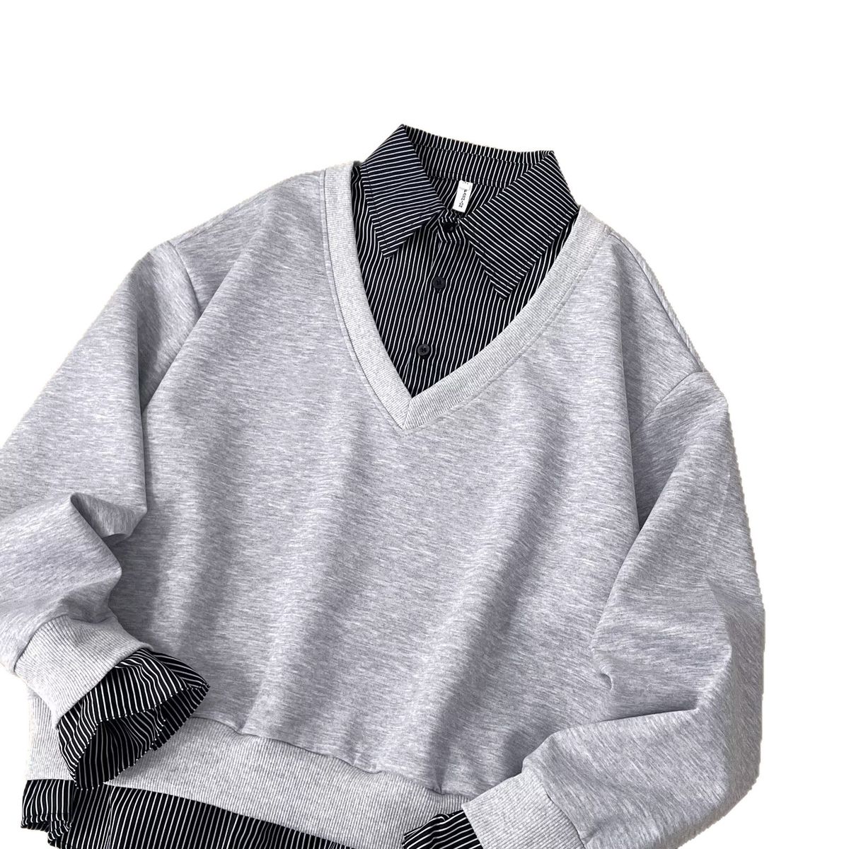 Sweatshirt Men's Trendy Brand New Spring And Autumn Loose Casual Collar Polo Shirt On Top_viptrois.com