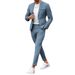 Men's Clothing Simple Solid Color European Style Slim Button Suit Long Sleeve Jacket Trousers Two Piece Suit WL008+MR7_viptrois.com