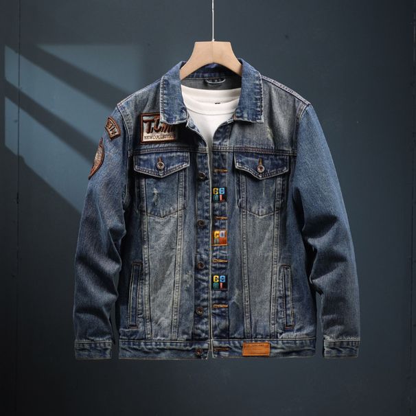 Spring And Autumn American High-End Men's Trendy Workwear Jacket, Washable Versatile Outerwear, Casual Denim Jacket_viptrois.com