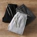 Men's Clothing Fleece-Lined Ceramic Brushed Straight-Leg Sweatpants - Soft, Warm & Stylish Casual Joggers With Drawstring (Black, Navy, Grey, Caramel)_viptrois.com