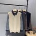 "Men's Diamond Jacquard Crew Neck Sweater - Autumn Knit Pullover, Black/Apricot, Textured Casual Wear For Cool Weather"_viptrois.com