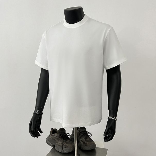 Men's 100% Cotton Plus Size T-Shirt Short Sleeve Summer Trendy Loose Top American Style For Men And Women_viptrois.com