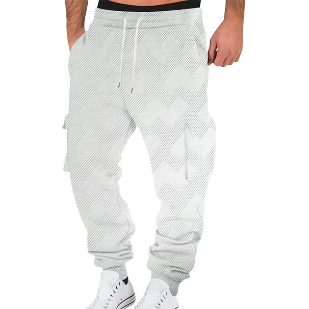 2025 Cross-Border European And American New Casual Fashion Long Jacquard Drawstring Trendy Solid Color Versatile Men's_viptrois.com