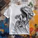Men's Clothing Cotton T Shirt Gothic Pattern Full Print Direct Injection T Shirt Round Neck Short Sleeve Top Men_viptrois.com