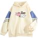 American Style Color Block Couple I'M HUNGRY Pullover Outerwear Cool Top Sweatshirt_viptrois.com