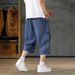 European Size Summer Seven-Point Youth Men's Pure Cotton Straight Casual Cargo Pants_viptrois.com