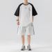 Boys, Teenagers, Casual Students, Loose Shorts, Trendy Summer Set, Sports Suit, Short Sleeved T-Shirt_viptrois.com