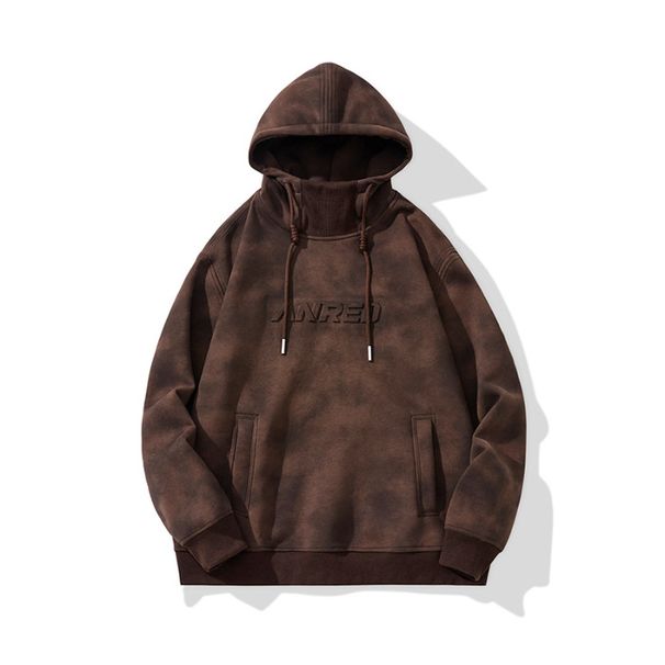 Retro Heavyweight Hoodie – Vintage-Inspired Cotton Blend Pullover With Side Pockets (Sizes M-4XL, Letter Print)_viptrois.com